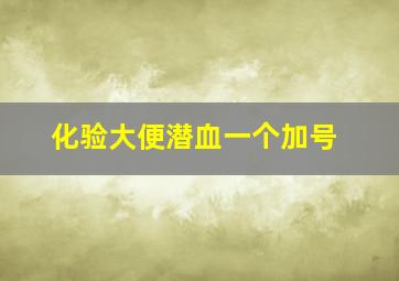 化验大便潜血一个加号