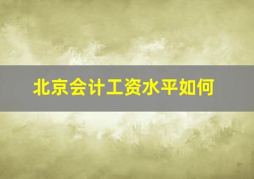 北京会计工资水平如何