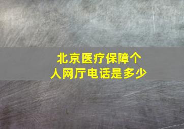 北京医疗保障个人网厅电话是多少