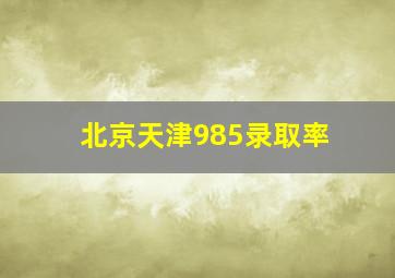 北京天津985录取率