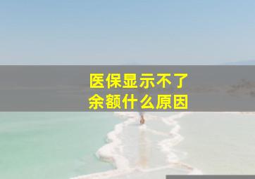 医保显示不了余额什么原因