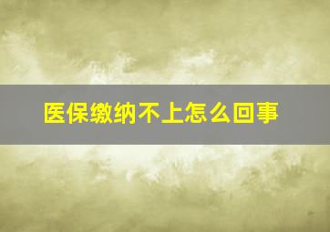 医保缴纳不上怎么回事