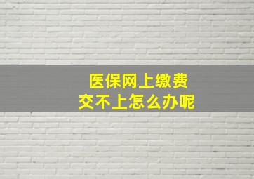 医保网上缴费交不上怎么办呢