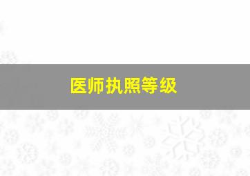 医师执照等级