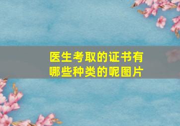 医生考取的证书有哪些种类的呢图片