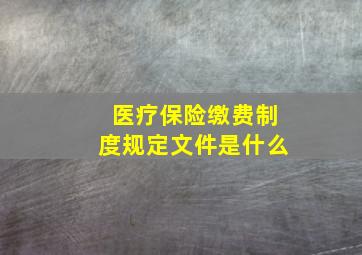 医疗保险缴费制度规定文件是什么