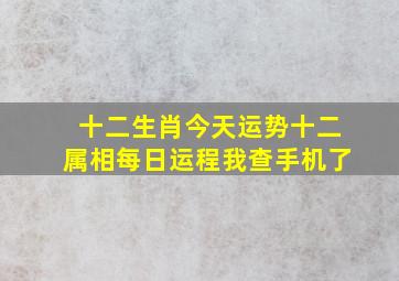 十二生肖今天运势十二属相每日运程我查手机了