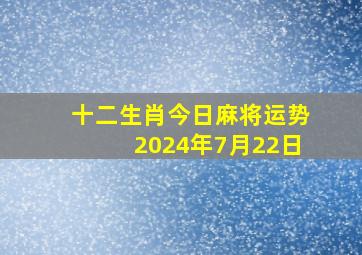 十二生肖今日麻将运势2024年7月22日