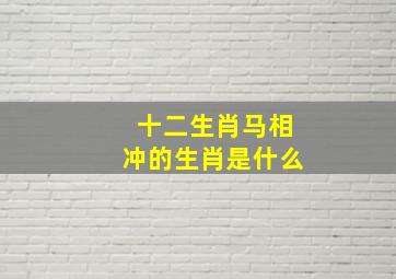 十二生肖马相冲的生肖是什么