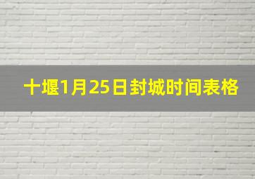 十堰1月25日封城时间表格