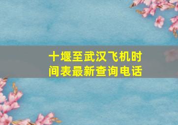 十堰至武汉飞机时间表最新查询电话