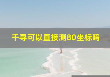 千寻可以直接测80坐标吗