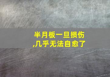 半月板一旦损伤,几乎无法自愈了