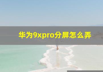 华为9xpro分屏怎么弄