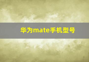 华为mate手机型号