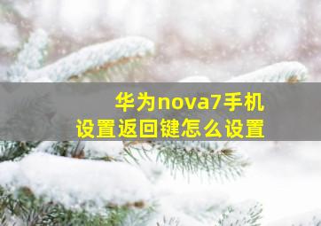 华为nova7手机设置返回键怎么设置