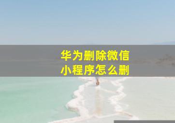 华为删除微信小程序怎么删