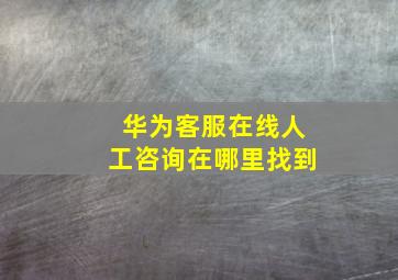 华为客服在线人工咨询在哪里找到