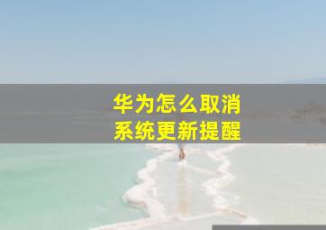 华为怎么取消系统更新提醒