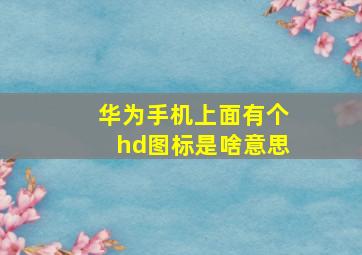 华为手机上面有个hd图标是啥意思