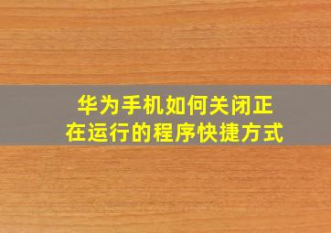 华为手机如何关闭正在运行的程序快捷方式