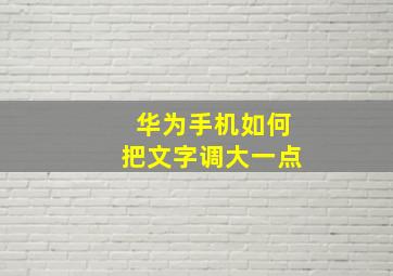 华为手机如何把文字调大一点