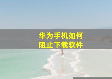 华为手机如何阻止下载软件