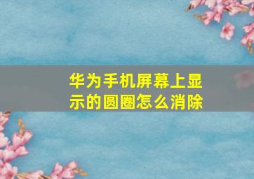 华为手机屏幕上显示的圆圈怎么消除