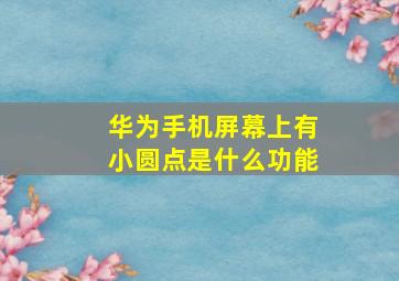 华为手机屏幕上有小圆点是什么功能