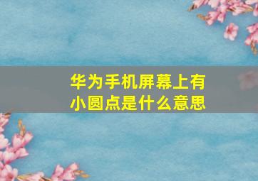 华为手机屏幕上有小圆点是什么意思