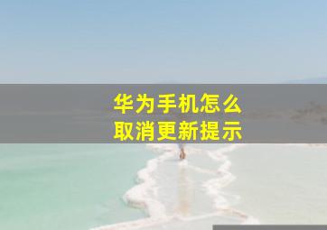 华为手机怎么取消更新提示