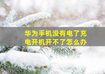 华为手机没有电了充电开机开不了怎么办