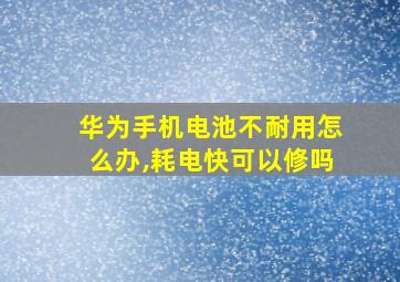 华为手机电池不耐用怎么办,耗电快可以修吗