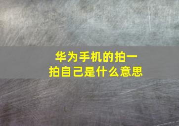 华为手机的拍一拍自己是什么意思