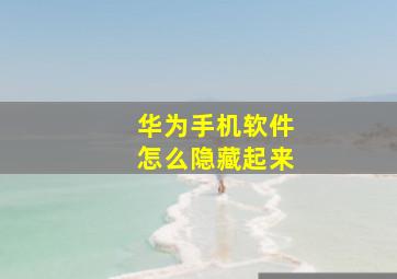 华为手机软件怎么隐藏起来