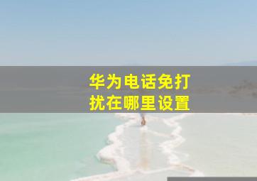 华为电话免打扰在哪里设置