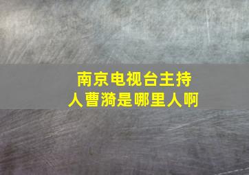 南京电视台主持人曹漪是哪里人啊