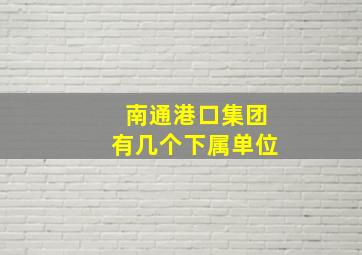 南通港口集团有几个下属单位