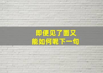 即便见了面又能如何呢下一句