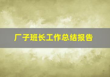 厂子班长工作总结报告