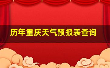 历年重庆天气预报表查询