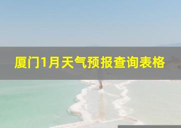 厦门1月天气预报查询表格