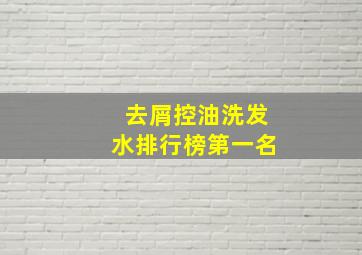 去屑控油洗发水排行榜第一名