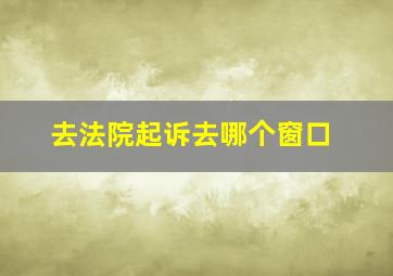 去法院起诉去哪个窗口