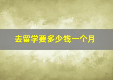 去留学要多少钱一个月