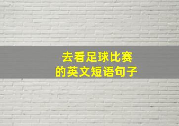 去看足球比赛的英文短语句子