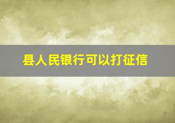 县人民银行可以打征信