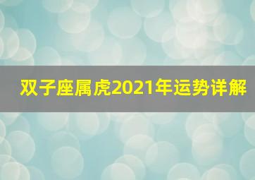 双子座属虎2021年运势详解