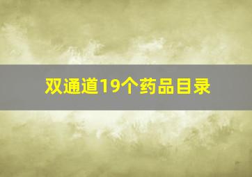 双通道19个药品目录