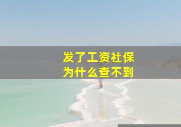 发了工资社保为什么查不到